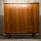 Scandinavian teak cabinet 4 doors 2+1 drawers wardrobe 1960