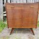 Old Chest of Drawers Drawer + Doors Wood Feet Compass 70s Vintage