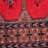 Tapis vintage ouzbek Bukhara fait main en laine – 62 x 106 cm – Années 1970