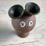 Anthropomorphic ceramic vase made by hand in. California by Stoneware Designs West, 1960-70