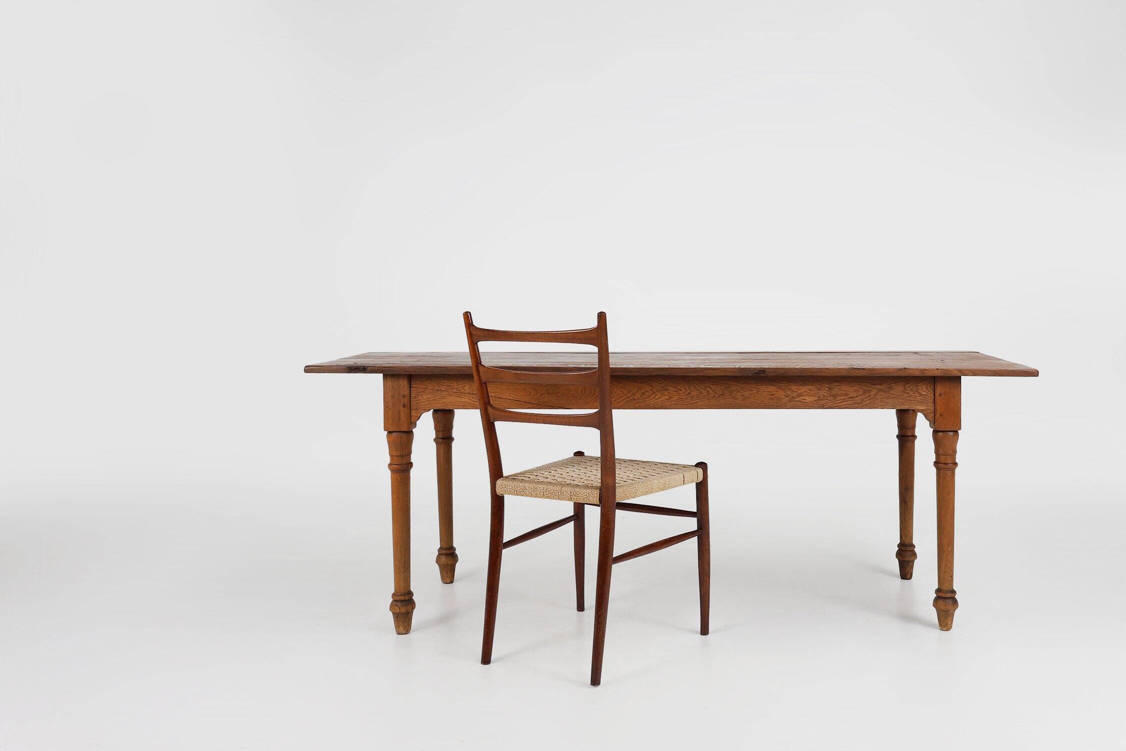 Rustic Farmhouse Table in Oak, France, 1850s
