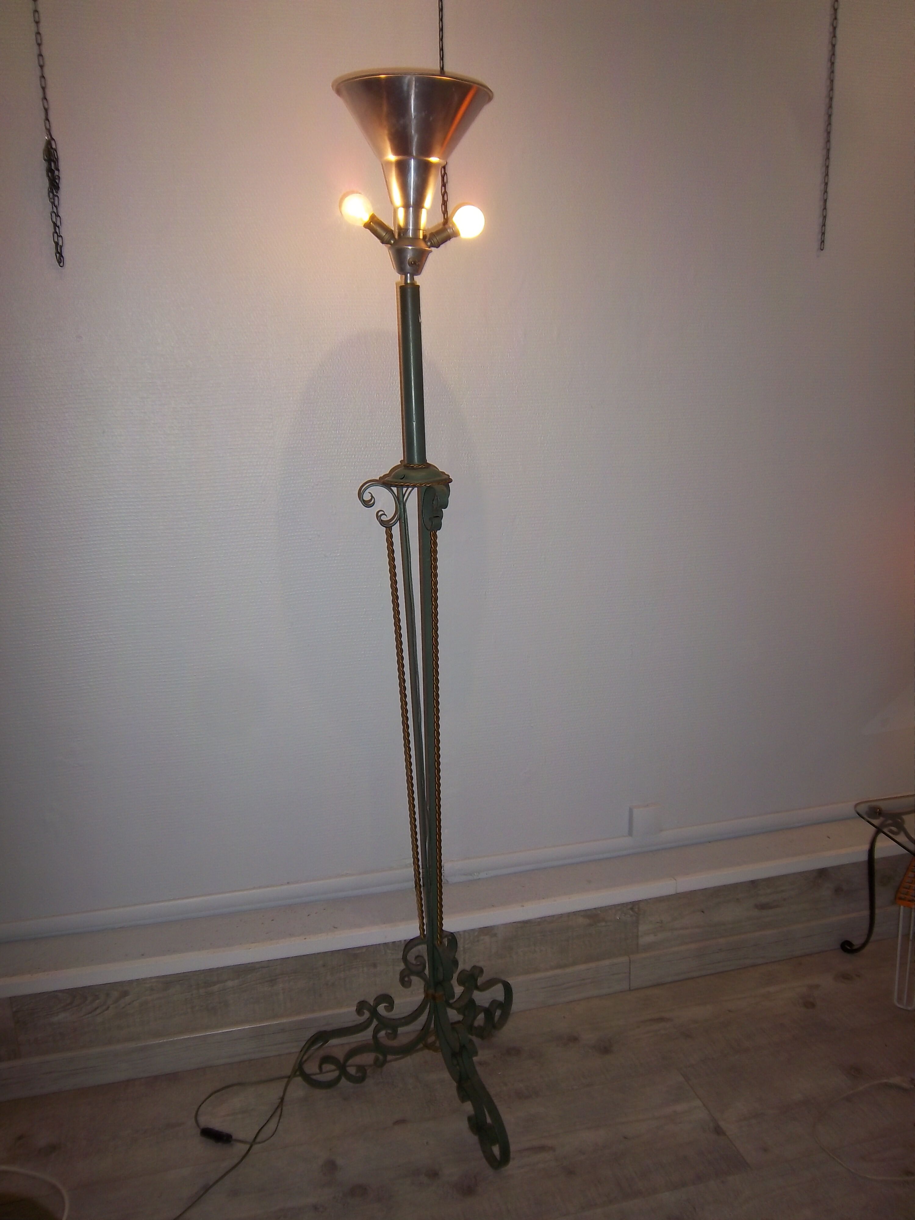 Floor lamp 1950 iron frog