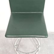 Pair of Dania bar stools in leather by Salvati & Tresoldi for Saporiti.