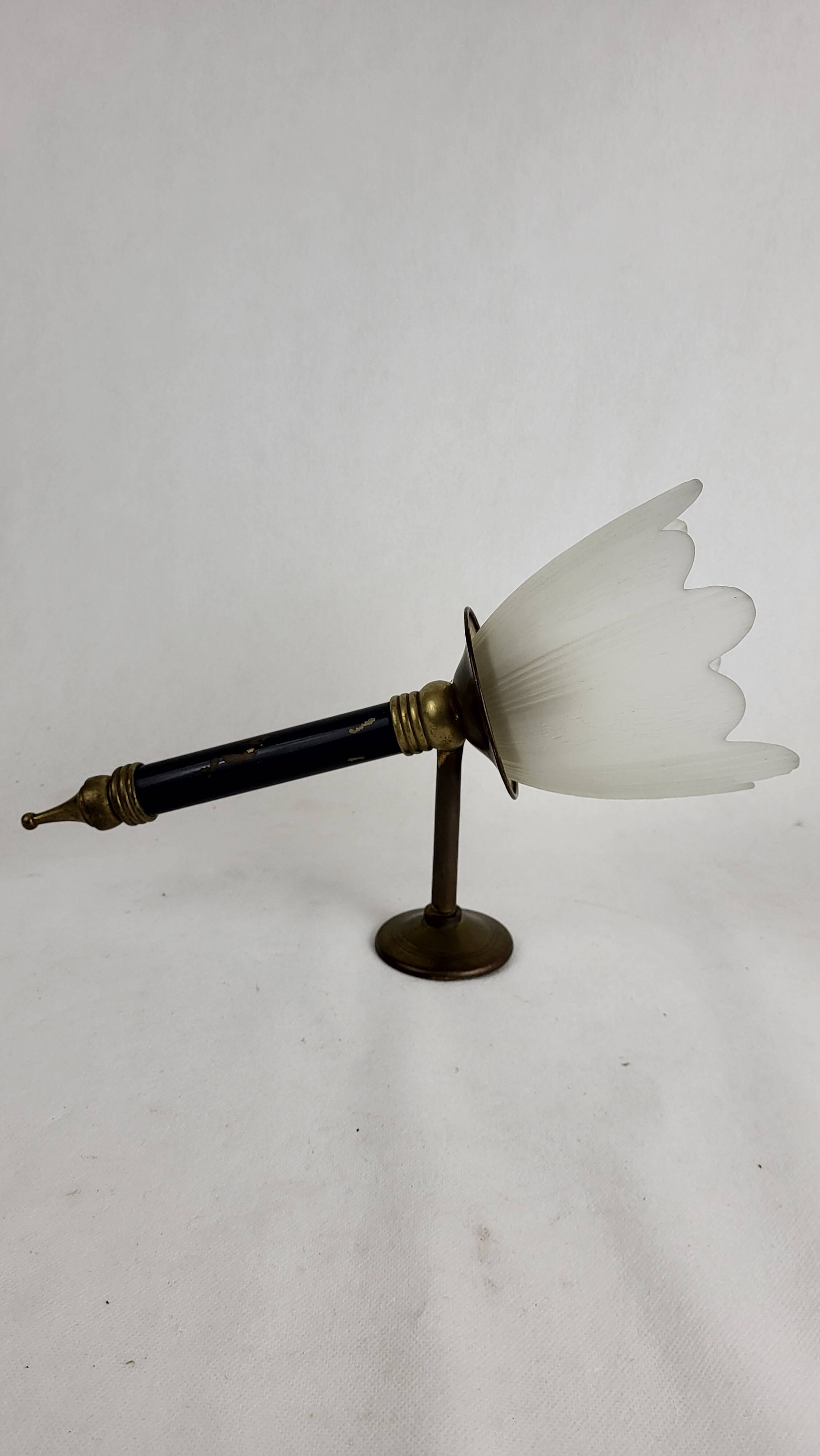 Flambeau Wall Lamp Glass & Brass 1950s
