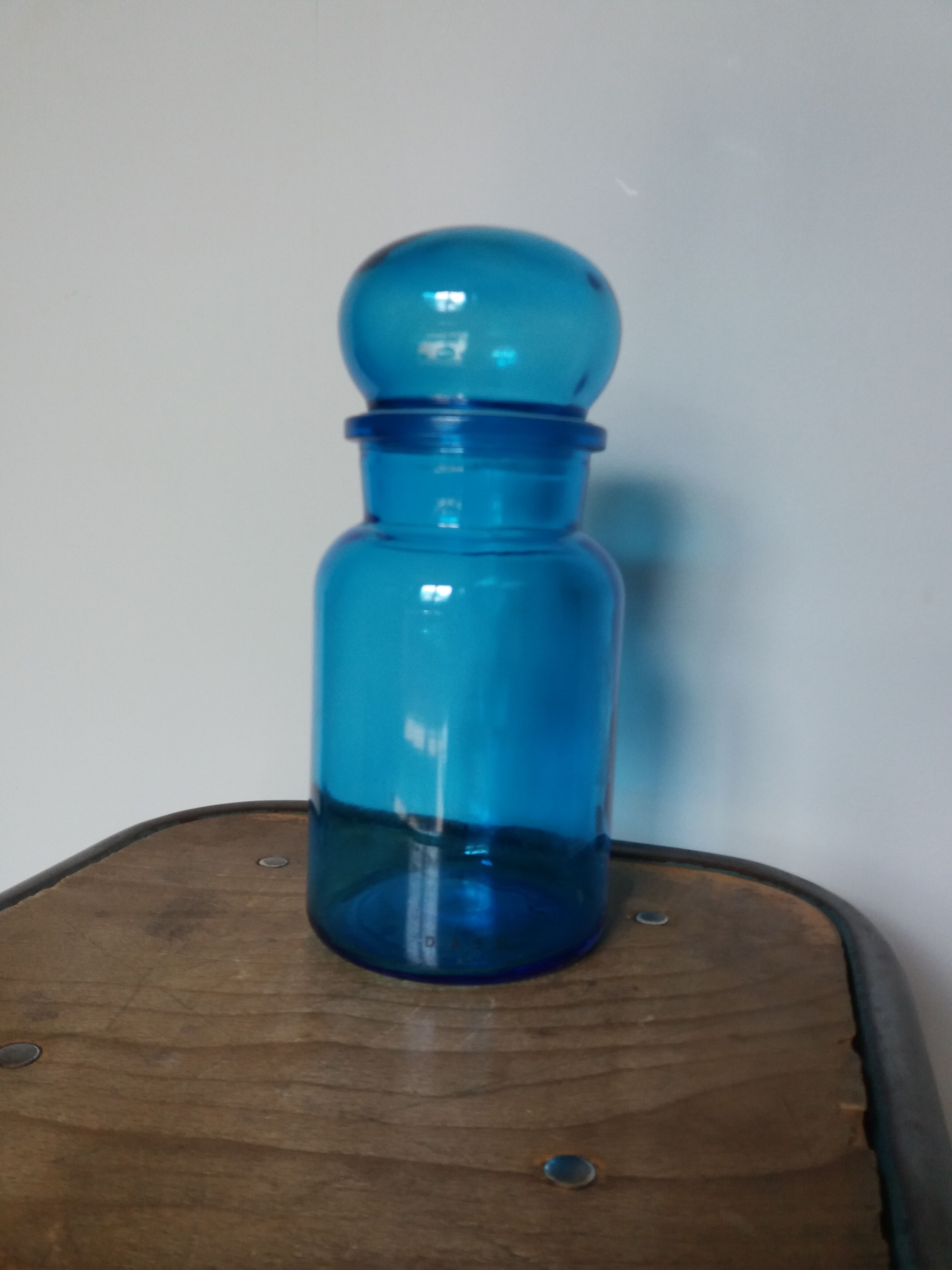 apothecary bottle blue glass jar