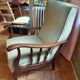 Lot of 2 olive green velvet armchairs.