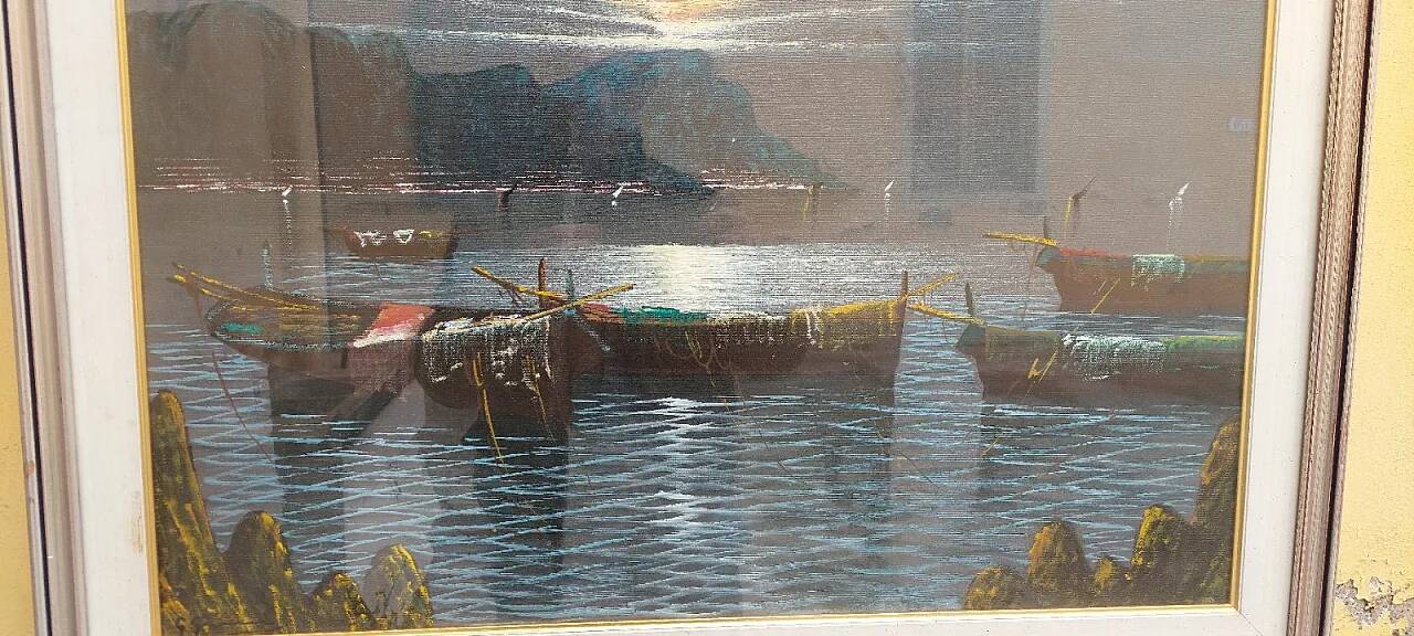 Seascape, oil on canvas, late 20th century