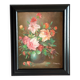 Old Painting Oil on Canvas Still Life Flowers J. Justin Signed