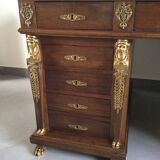 Empire desk with mahogany and oak pedestals