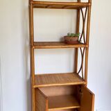 VINTAGE Bamboo Wicker Shelf