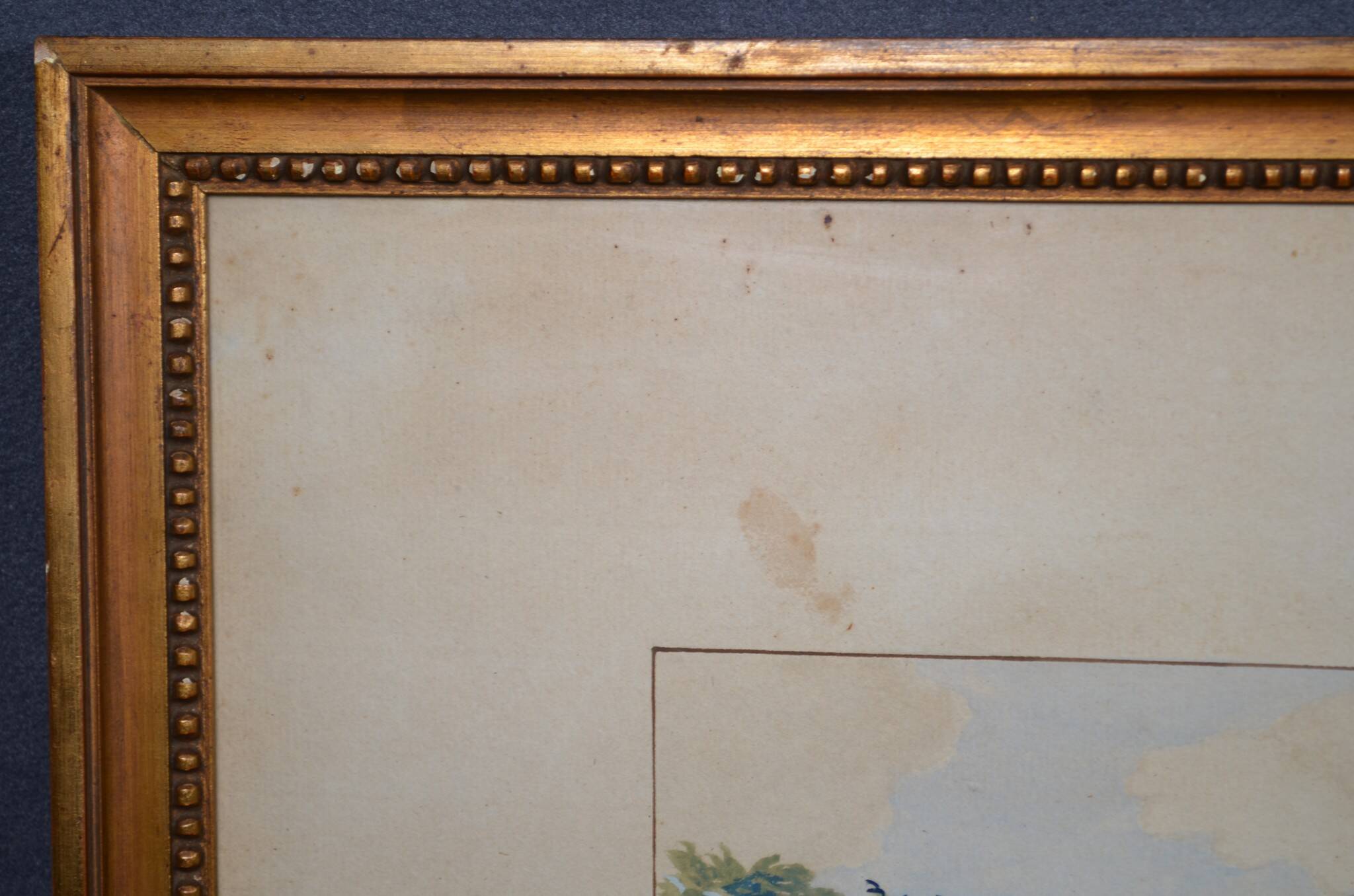 Ecole Italienne du XIXème siècle  « La source de la nymphe Egérie » Gouache
