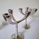 Vintage aluminium candlestick duo