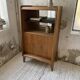 Meuble de rangement secrétaire chêne années 60