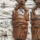 Couple de masques Sculptés en bois Afrique 1950