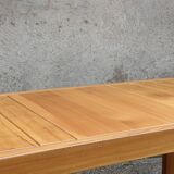 Extendable dining table in solid elm 1980 Regain