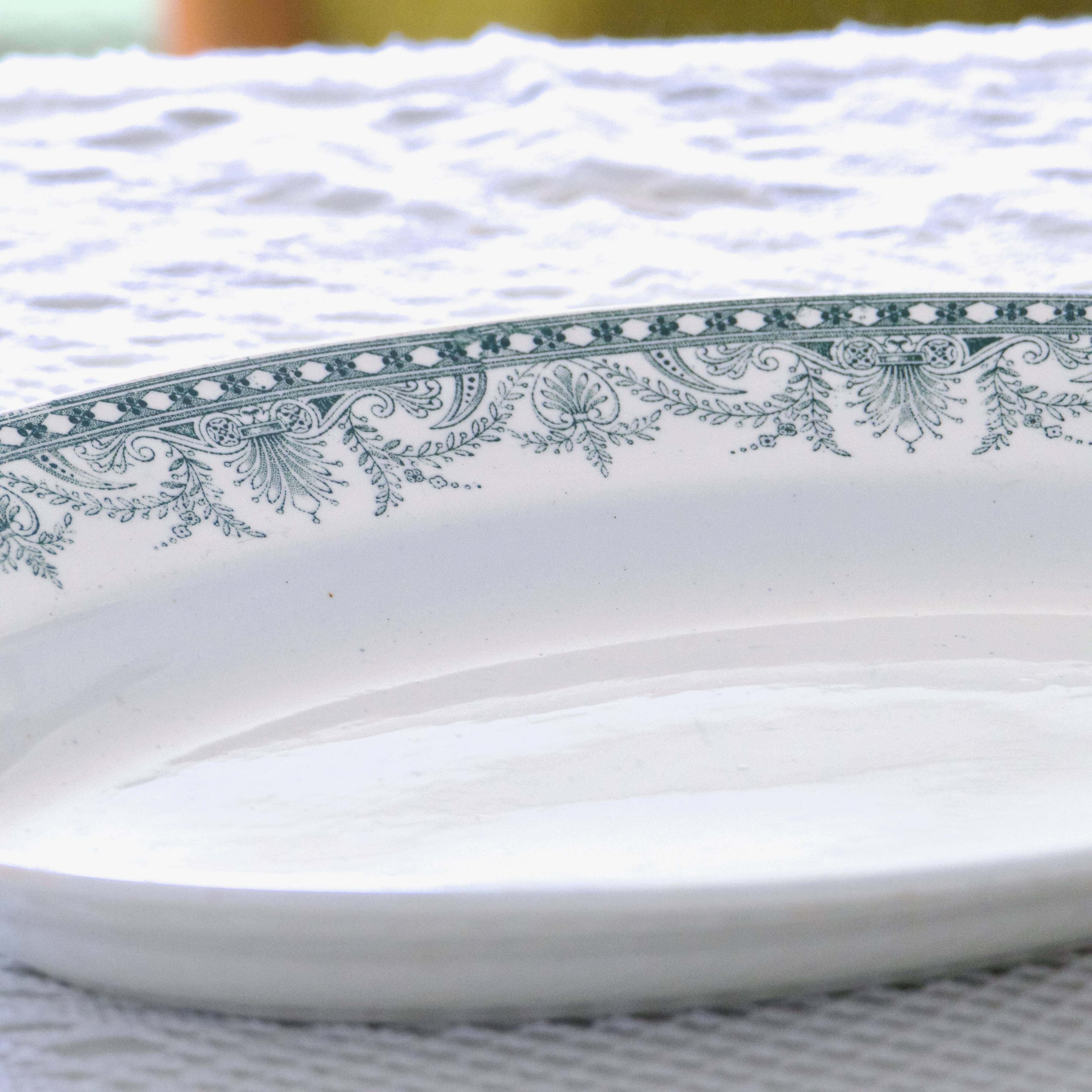 Large oval dish 19th century iron earth Wilbur Moulin des Loups