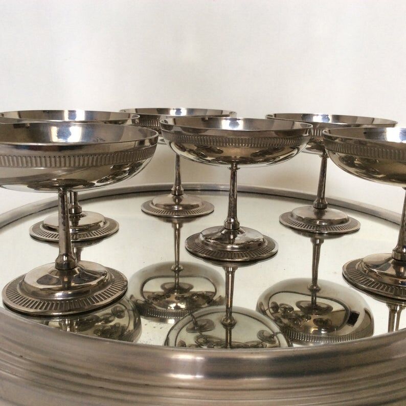 Set of 6 silver metal cuts