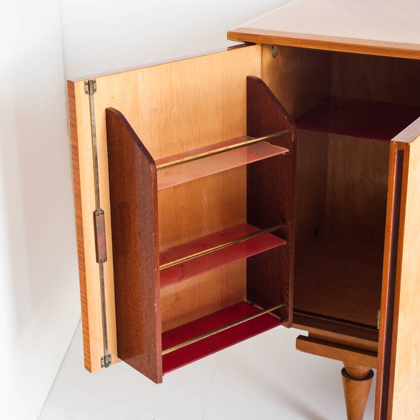 Vintage sideboard / Mid Century. Wood with marquetry finishes. France, 1960s.