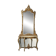 Ancient baroque console with a wooden mirror, Italy, late 19th century.