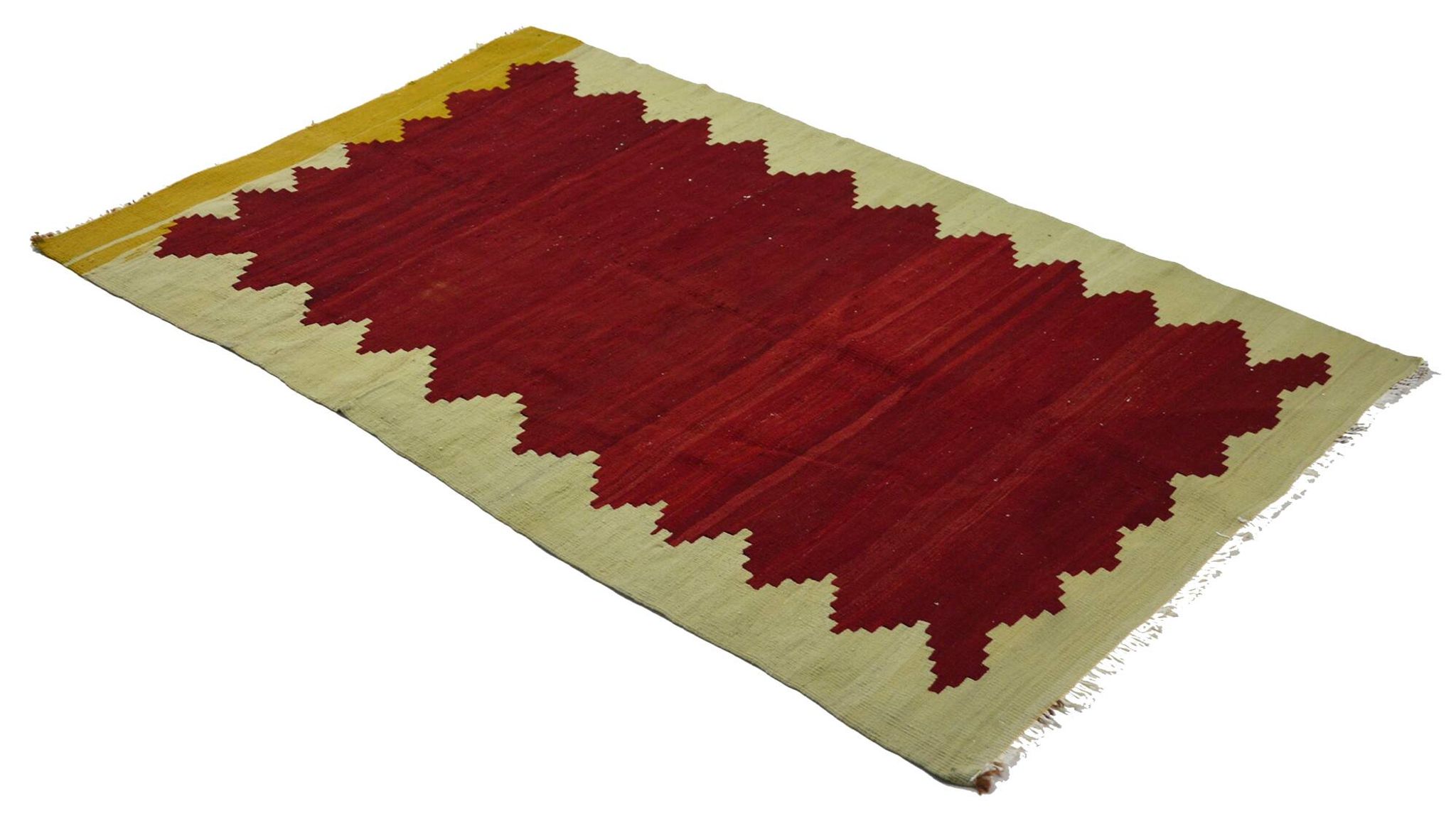 Vintage Minimalist Turkish Kilim Rug 133x213 cm Handmade Wool