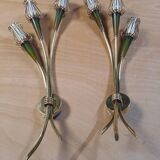 Art Deco wall light duo