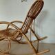 Natural rattan rocking chair - Vintage 1960s/70s