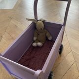 Doll bed on wheels // moulin roty walking trolley