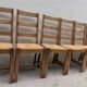6 chaises rustiques en chêne massif et paille