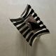 Large Barcelona magazine rack in chrome and leather straps, design circa 1970