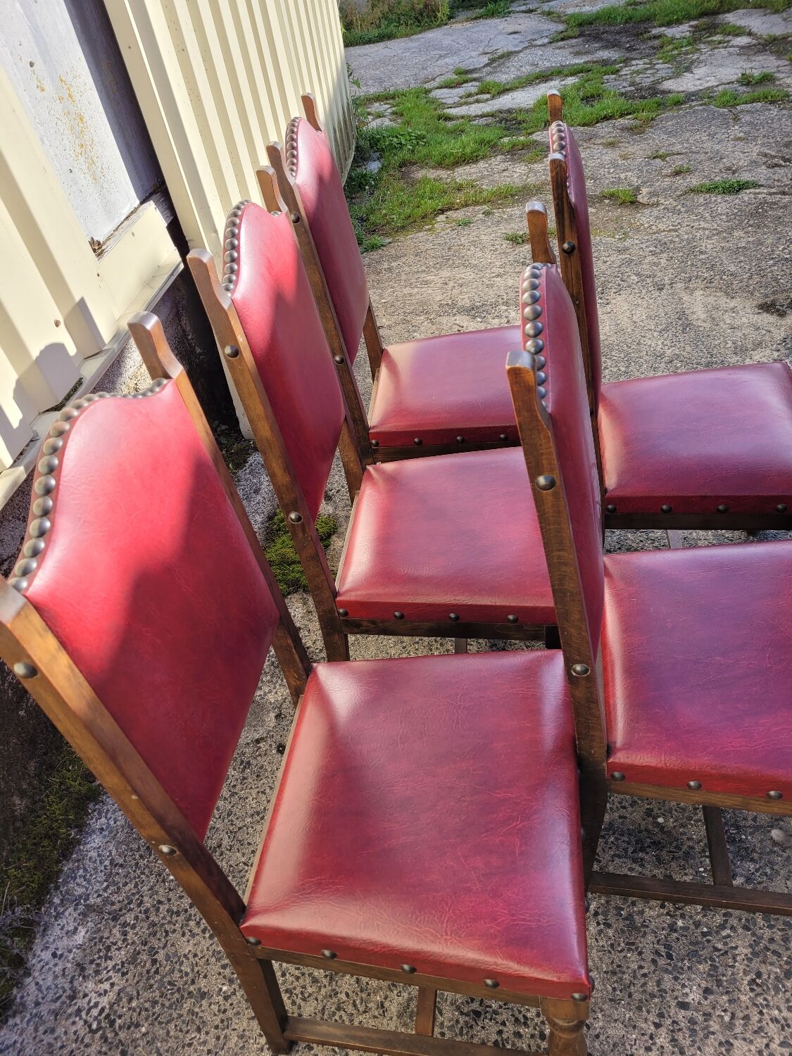 6 chaises anciennes bordeaux