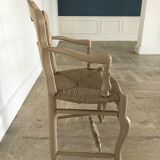 Lot of six painted and moulded wooden Provençal armchairs