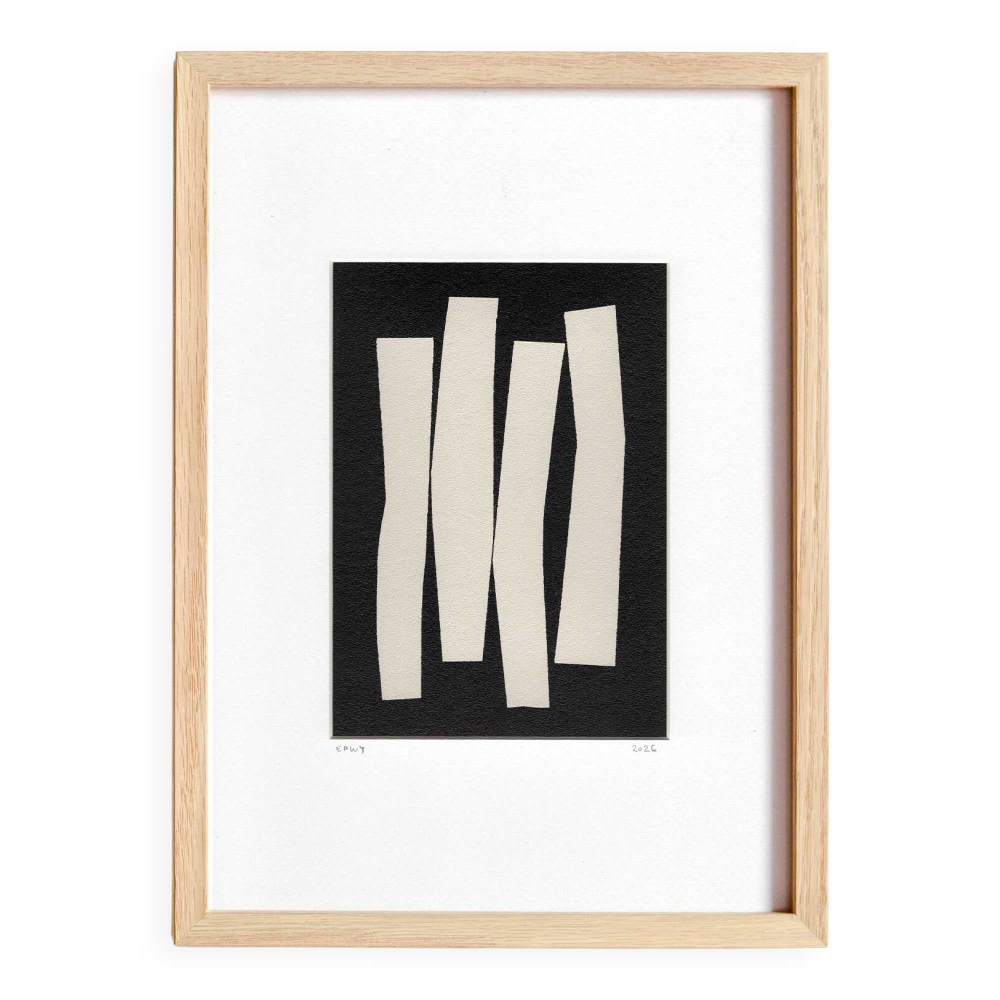 Abstract painting on paper signed eawy