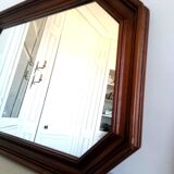 Hexagonal wooden mirror, 1950 70x49cm
