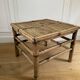 Vintage square bamboo coffee table, H. 38cm W. 47cm D. 47cm