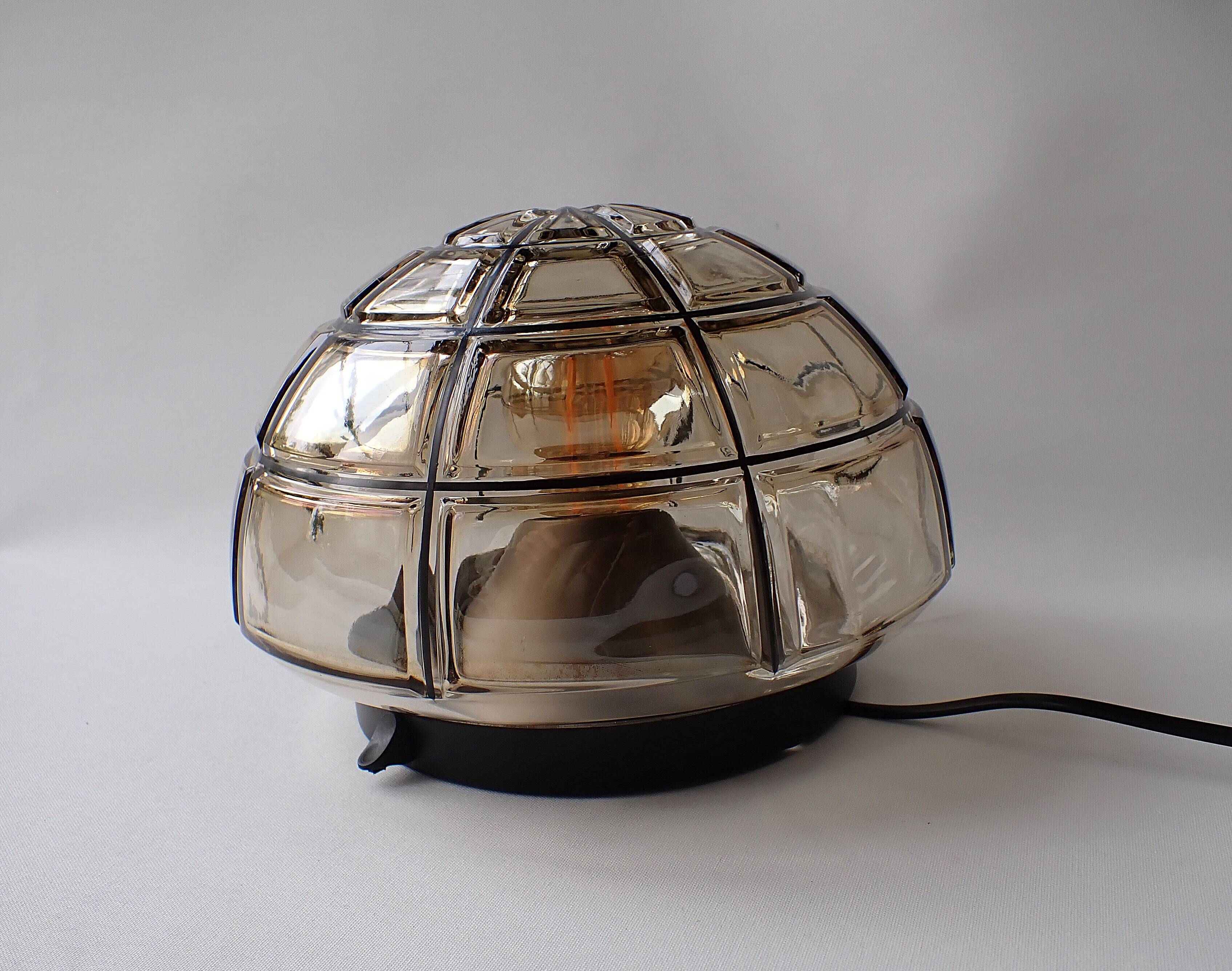 Vintage wall/ceiling light in amber glass / RZB Germany