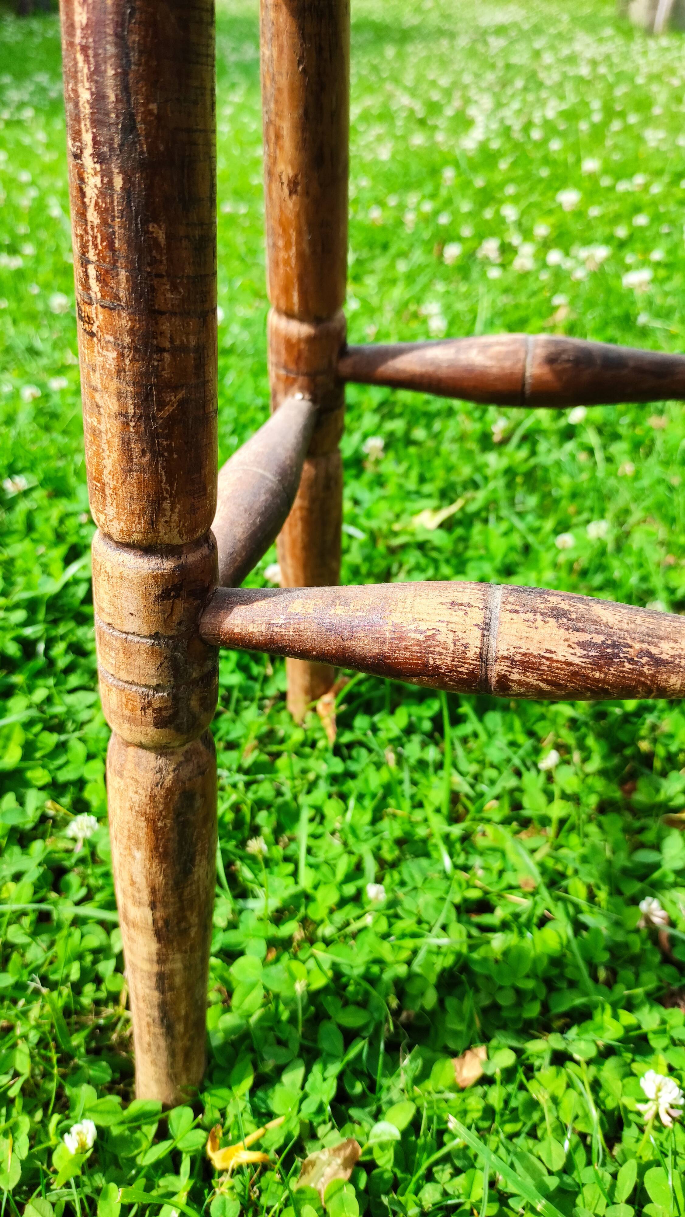 Vintage wooden stool, beautiful patina