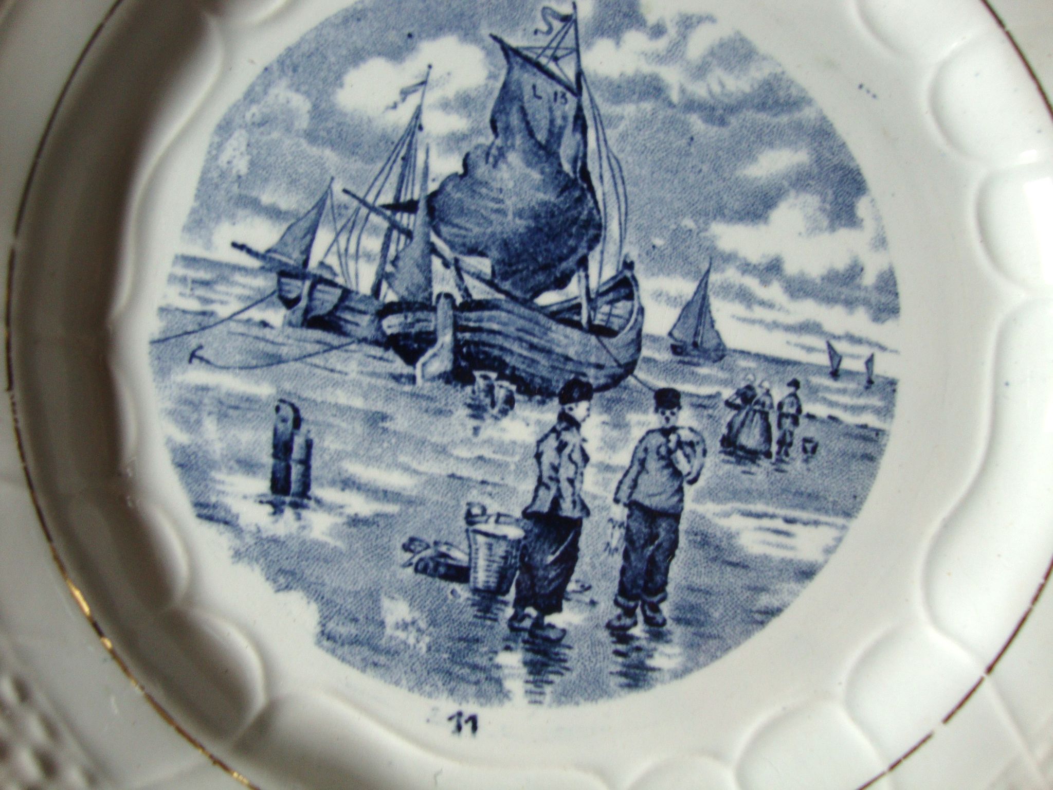 6 assiettes à dessert Moulin des loups Amage décor Delf
