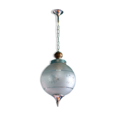 Suspension boule, globe verre dépoli, abat-jour verre à motifs, déco intérieur