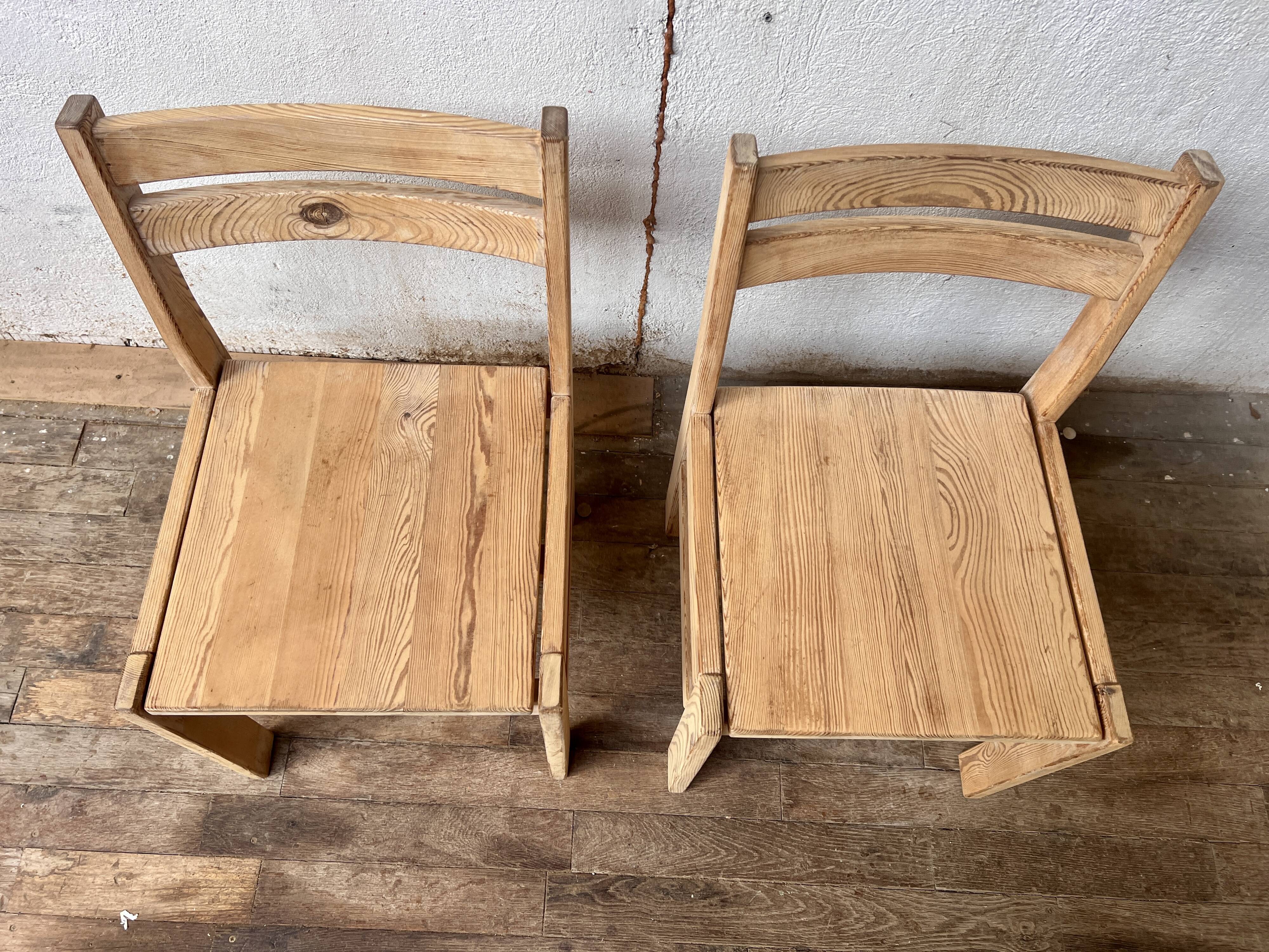 Pair of vintage dlg charlotte perriand Illmari tapiovaara chairs