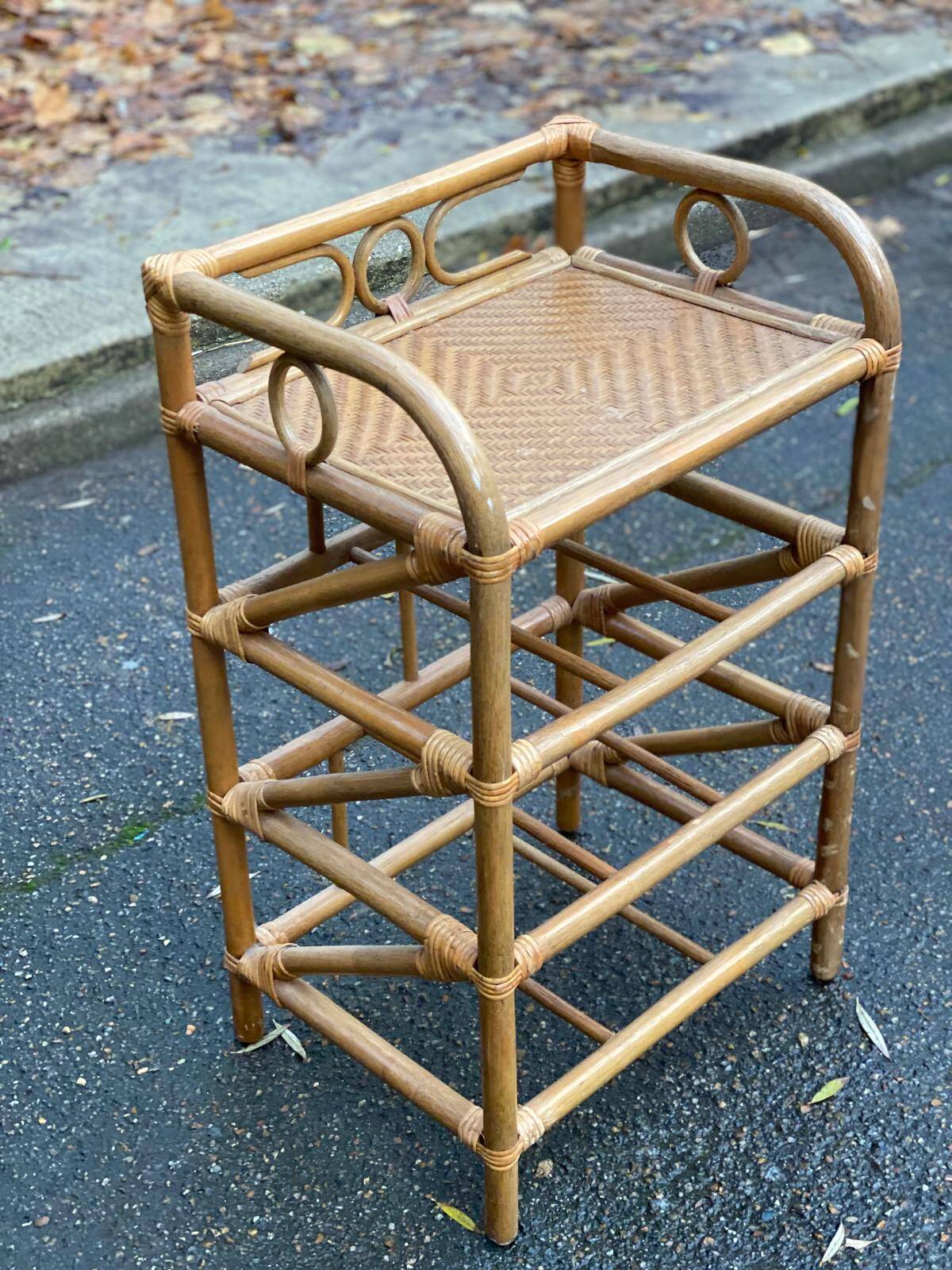 Rattan and wicker shelf 45x35x75cm
