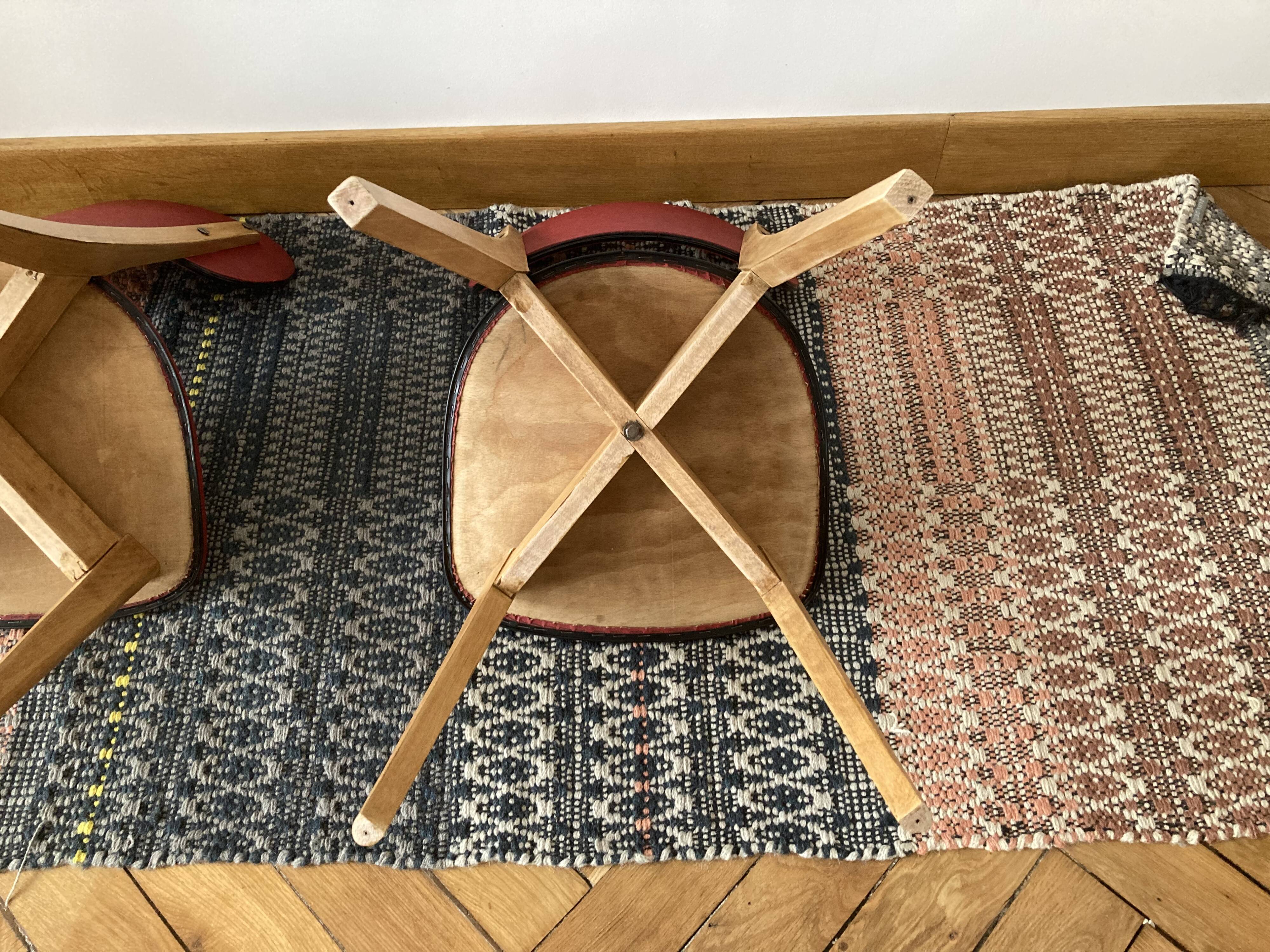 Pair of red skai chairs