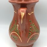 Vintage pitcher in glazed terracotta and polychrome décor