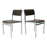 Ensemble de deux chaises chromées, années 1970