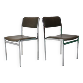 Set of Two Chrome Chairs, 1970's