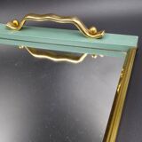 Small wooden metal top and mirror around 1950