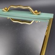 Plateau en bois métal et miroir vers 1950