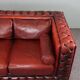 Chesterfield sofa in red cowhide leather, 2.5 seats
