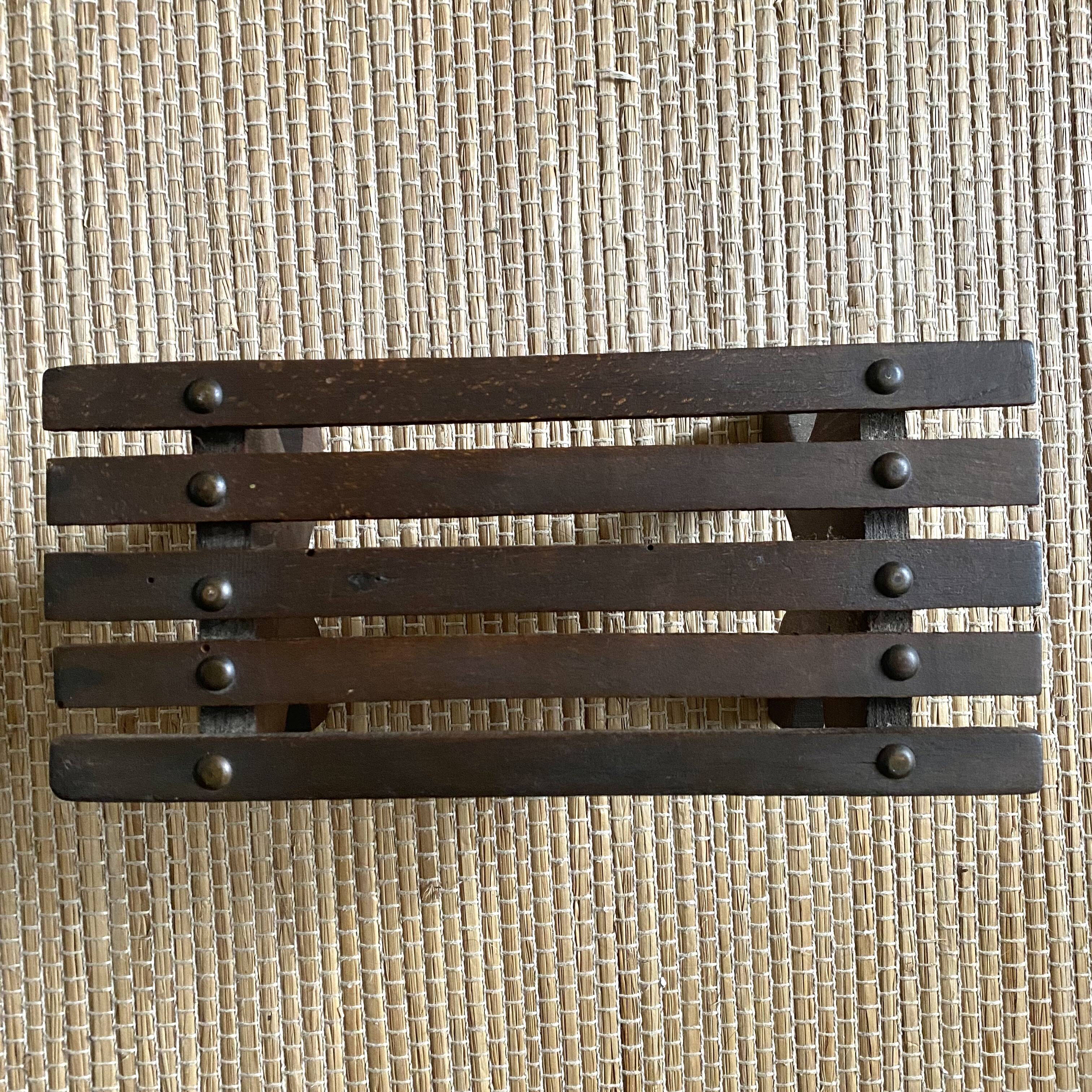 Wooden stool plant holder