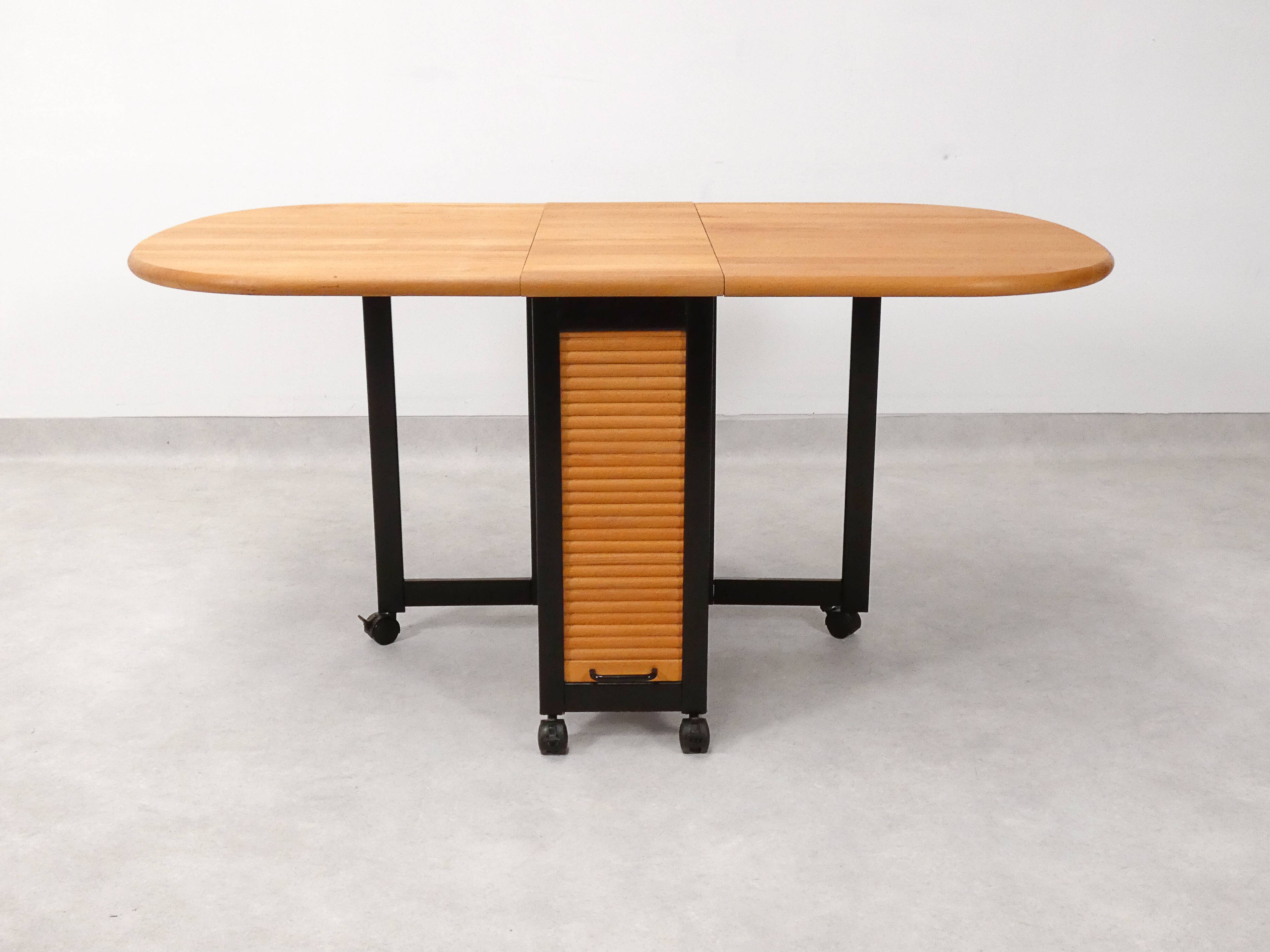 4 Trieste folding chairs with storrage table - Aldo Jacober for A. Bazzani