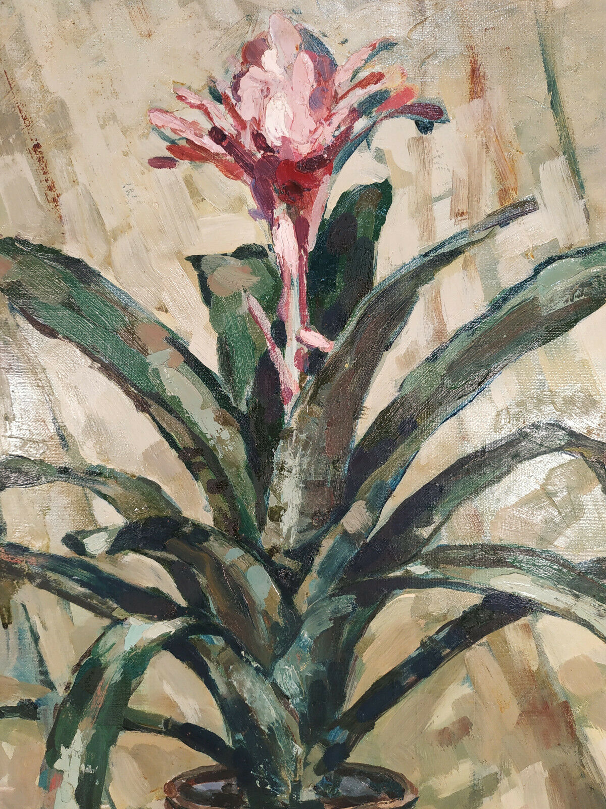 Pot flower - 1945 -oil - Japanese school by Shibata